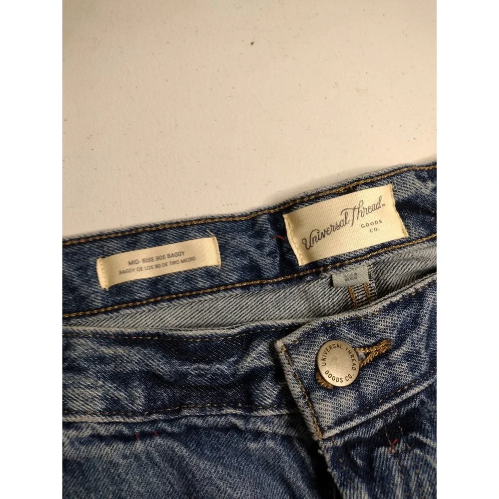 Universal Thread‎ Womens 22 Mid Rise 90s Baggy Denim Shorts Blue Cotton